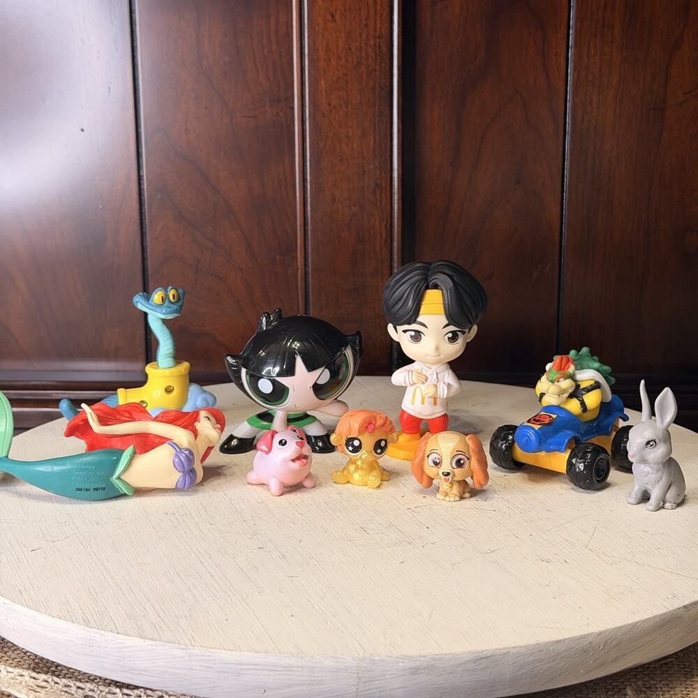 Mixed Lot Of 9 Loose Toy Disney Nintendo Figures Kids Children’s Bowser Ariel